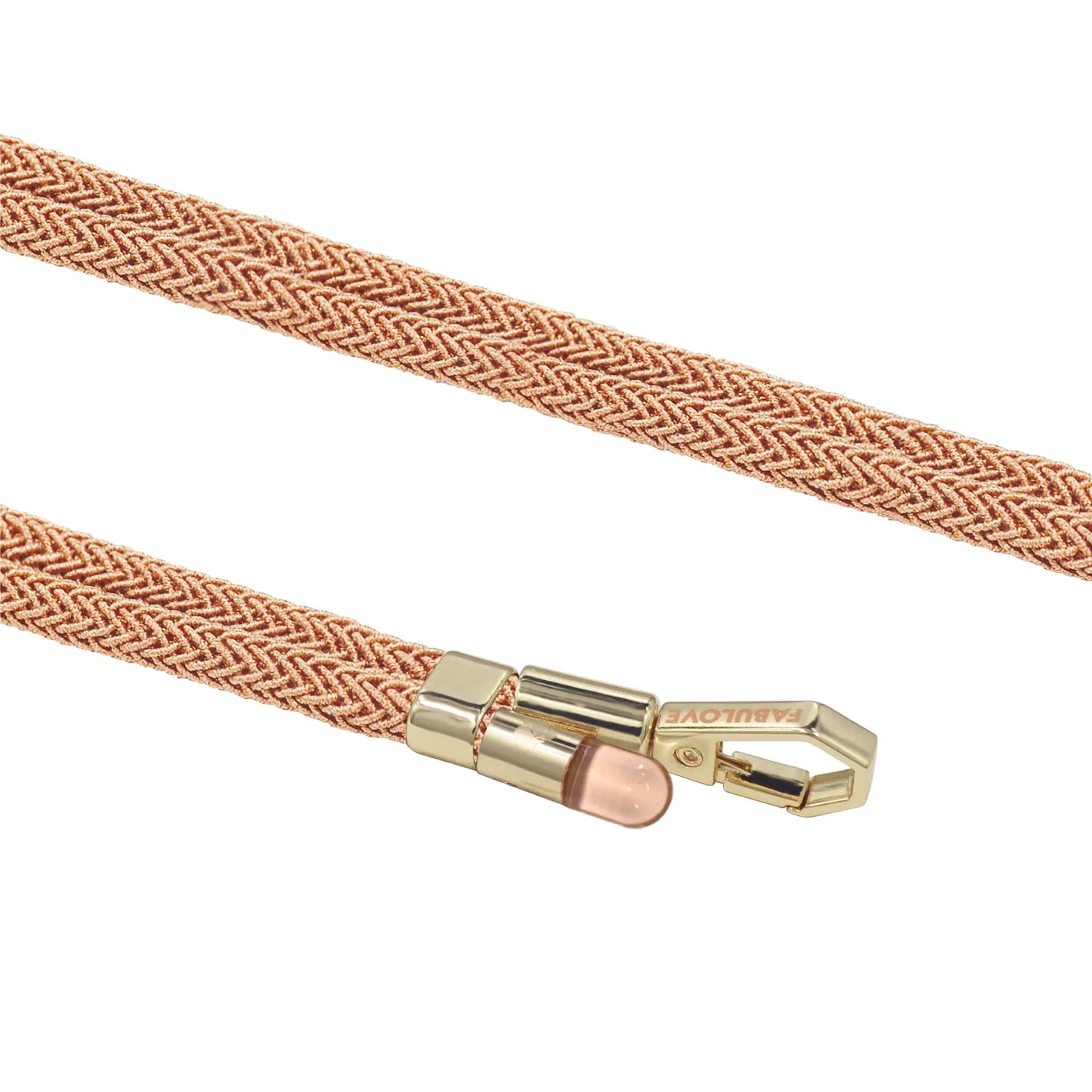 Adjustable Lurex Crossbody Strap With Tiny Bulb - Peach Orange
