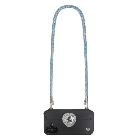 Adjustable Lurex Crossbody Strap With Tiny Bulb - Peacock Blue