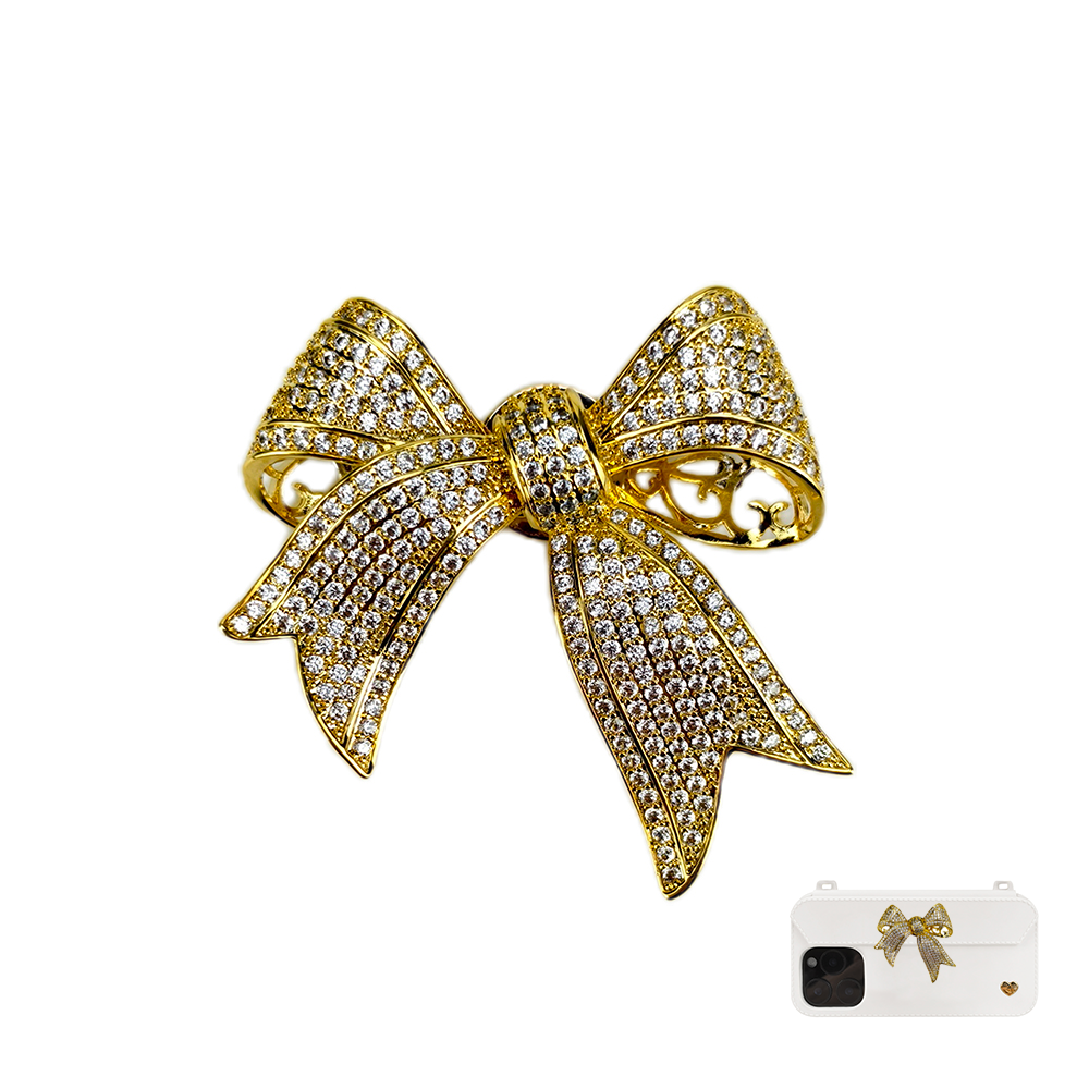 Pursecase Ornament - Diamond Bow - Golden Colour