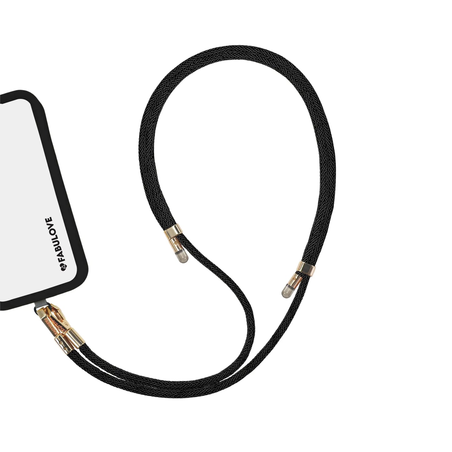 Adjustable Lurex Crossbody Strap With Tiny Bulb - Black
