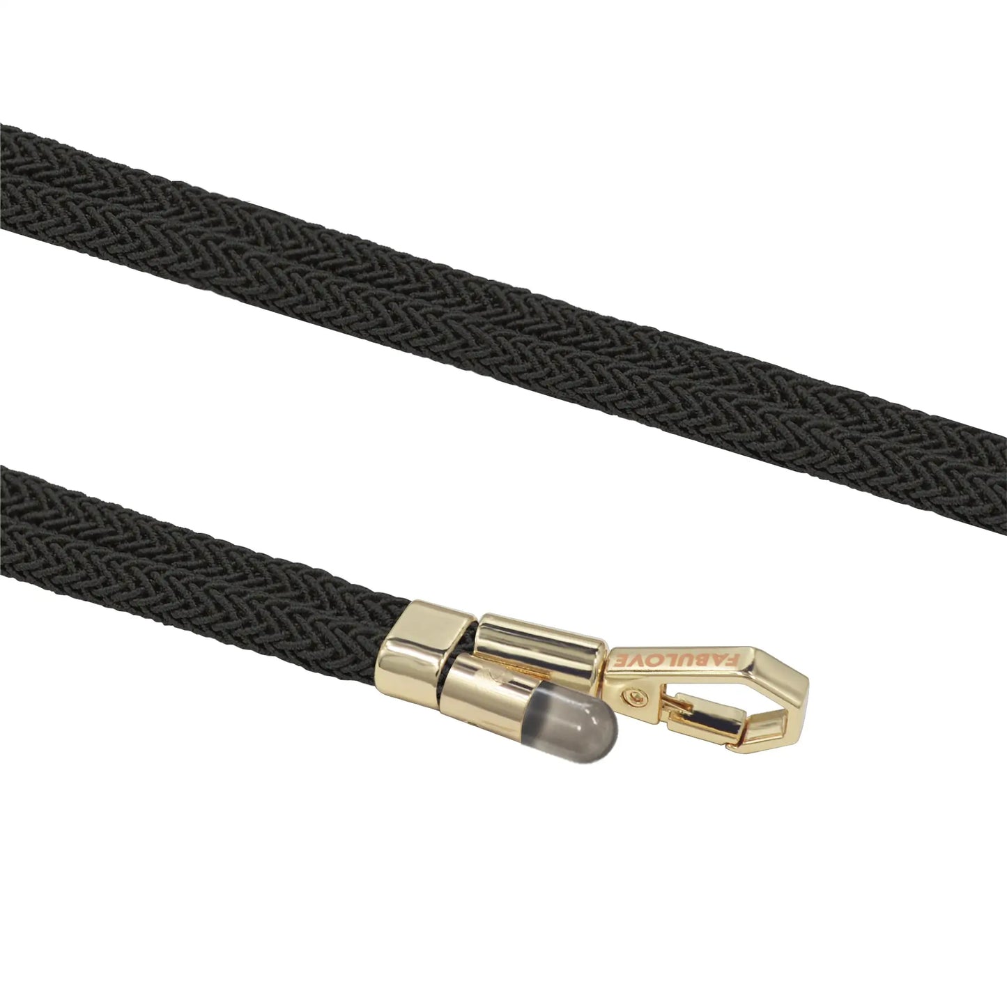 Adjustable Lurex Crossbody Strap With Tiny Bulb - Black