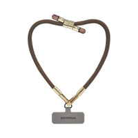 Adjustable Lurex Wristlet With Tiny Bulb - Caramel Brown