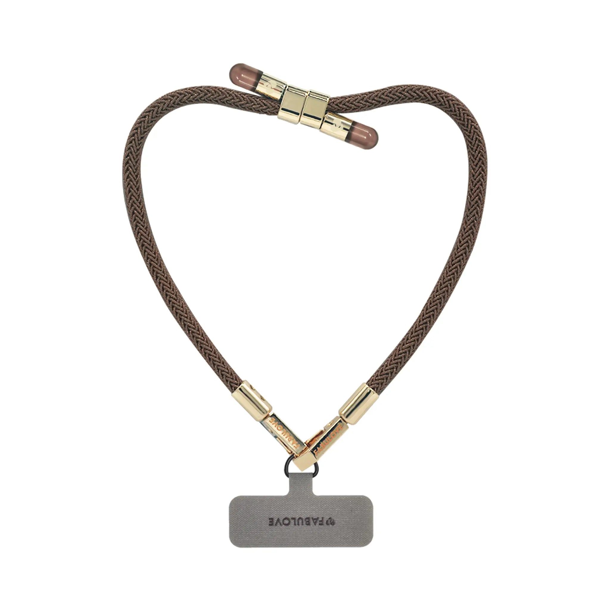 Adjustable Lurex Wristlet With Tiny Bulb - Caramel Brown