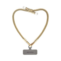 Adjustable Lurex Wristlet With Tiny Bulb - Golden