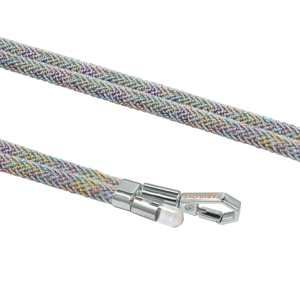 Adjustable Lurex Crossbody Strap With Tiny Bulb - Iridescent