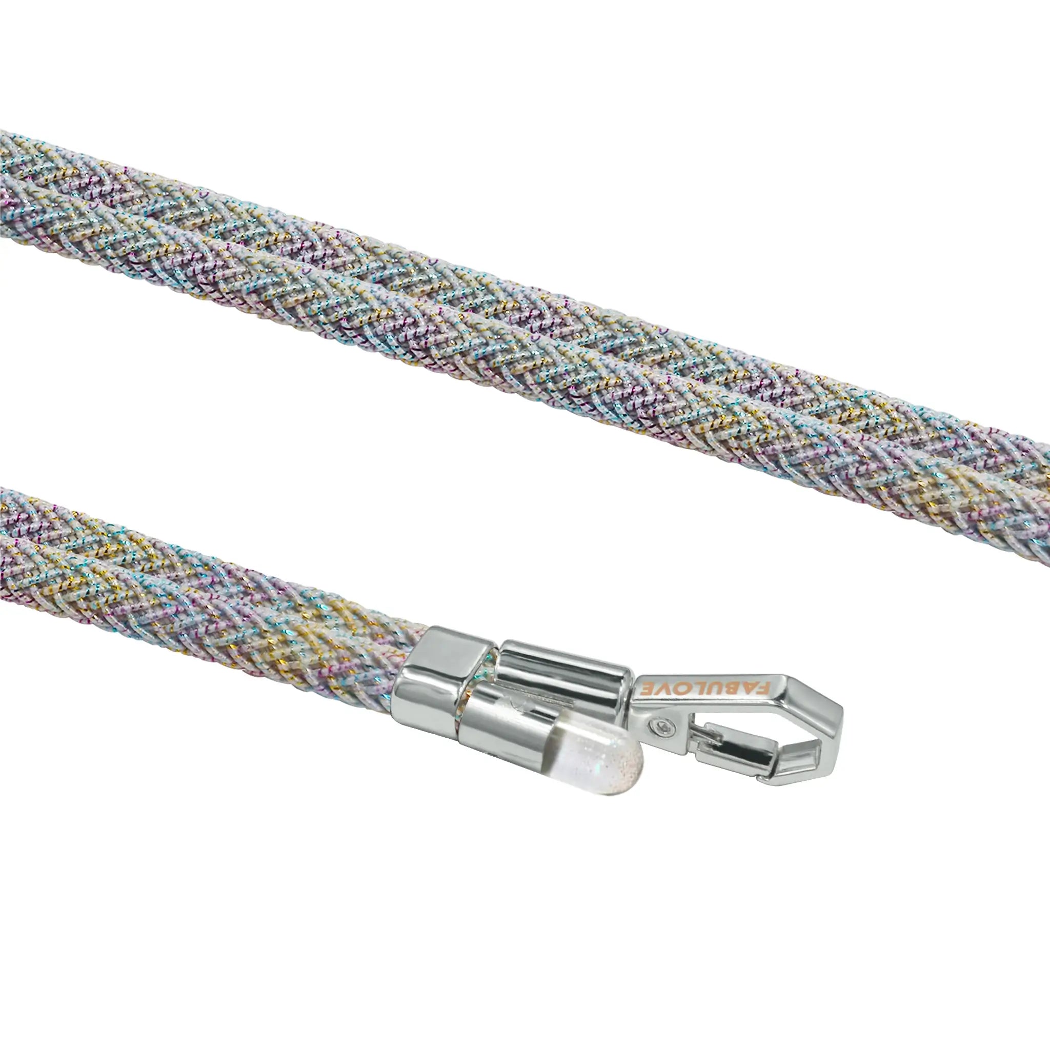 Adjustable Lurex Crossbody Strap With Tiny Bulb - Iridescent