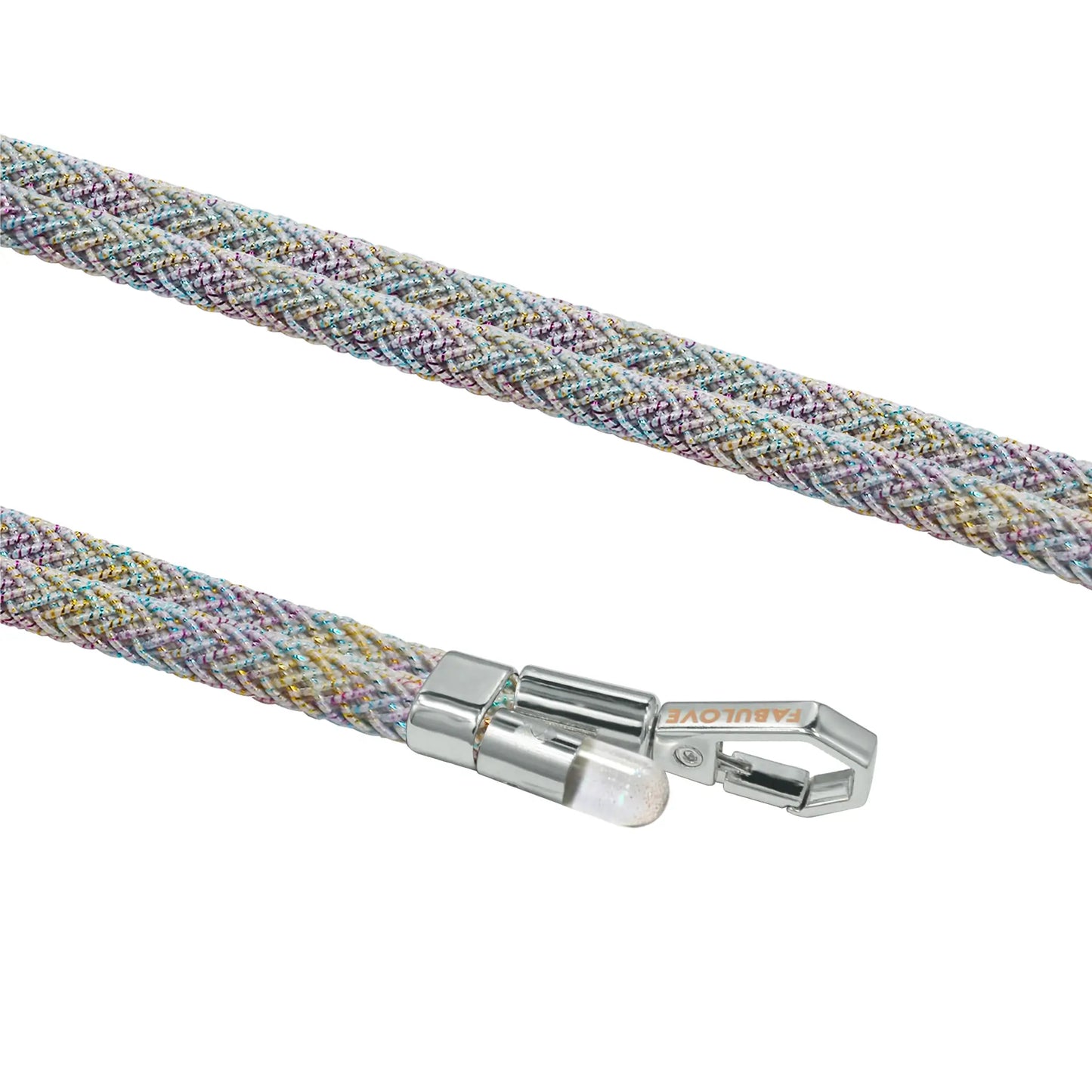 Adjustable Lurex Wristlet With Tiny Bulb - Iridescent