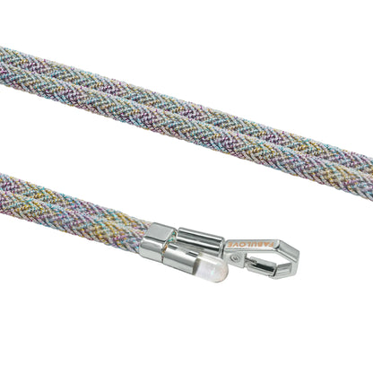 Adjustable Lurex Wristlet With Tiny Bulb - Iridescent