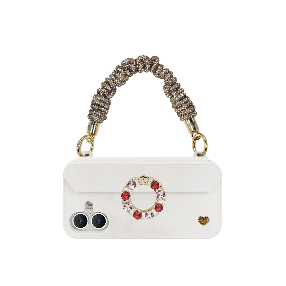 Hand-Braided Crystal Handle Strap - Rose Golden