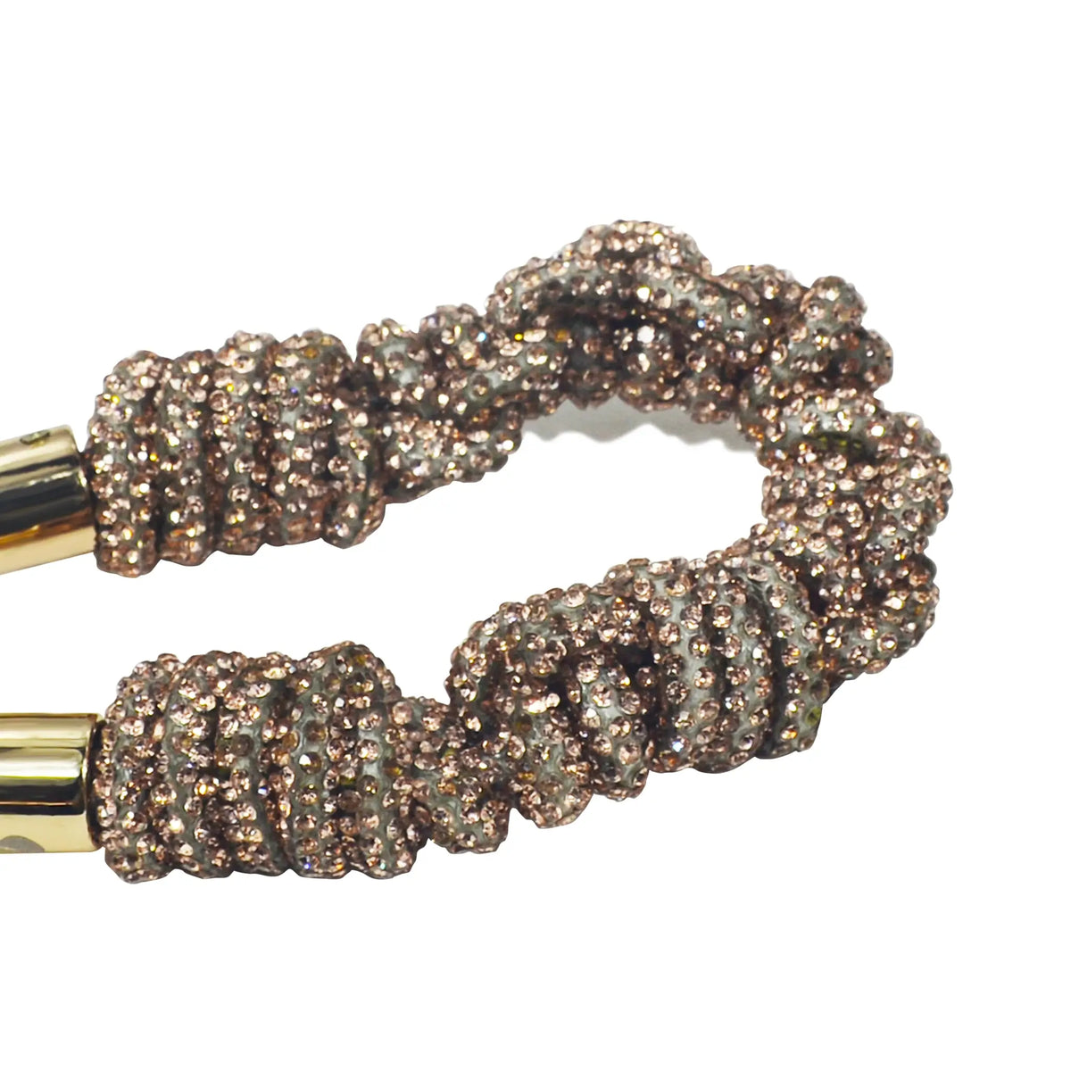 Hand-Braided Crystal Handle Strap - Rose Golden