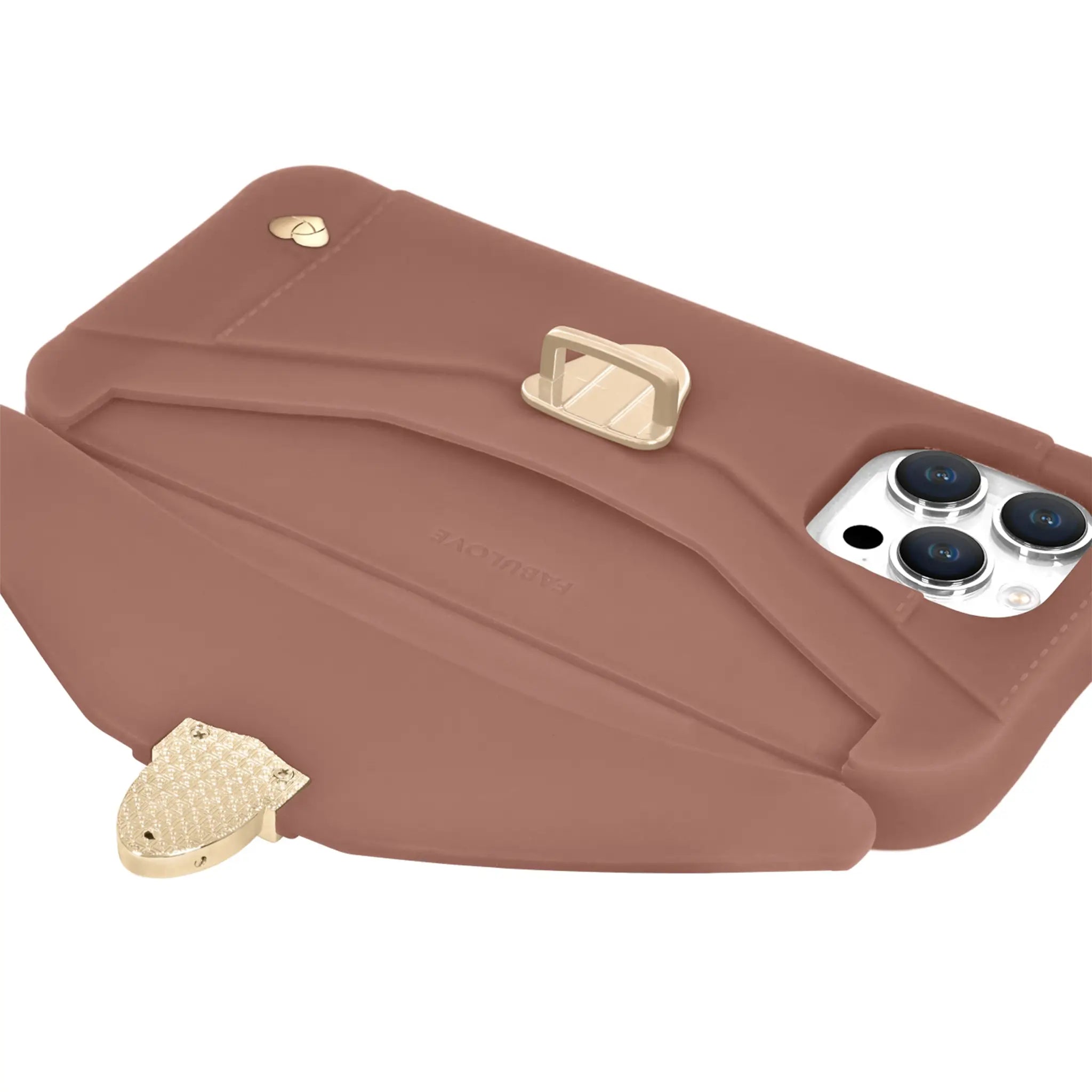 Purse Case: iPhone 13/14/15, Recycled Silicone, Burlwood | AURA