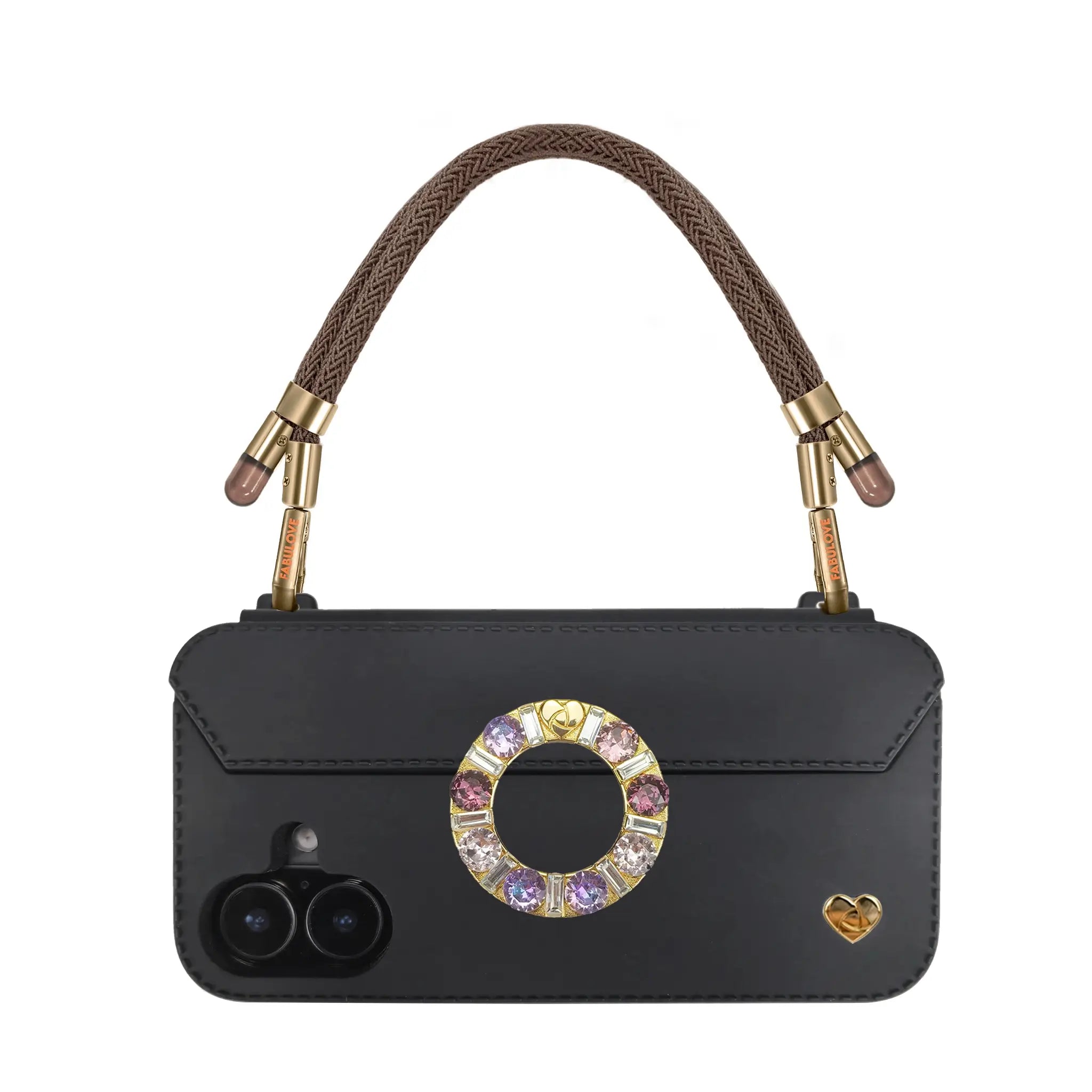 Adjustable Lurex Wristlet With Tiny Bulb - Caramel Brown