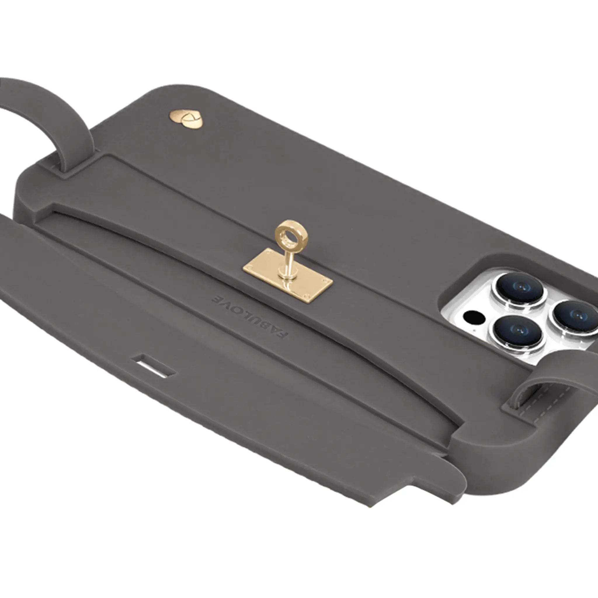 Recycled Silicone iPhone Purse Case with Card Compartment, Elephant | LUMI