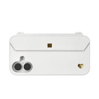 iPhone 16 Purse Case with Golden Accents - White | Stylebase