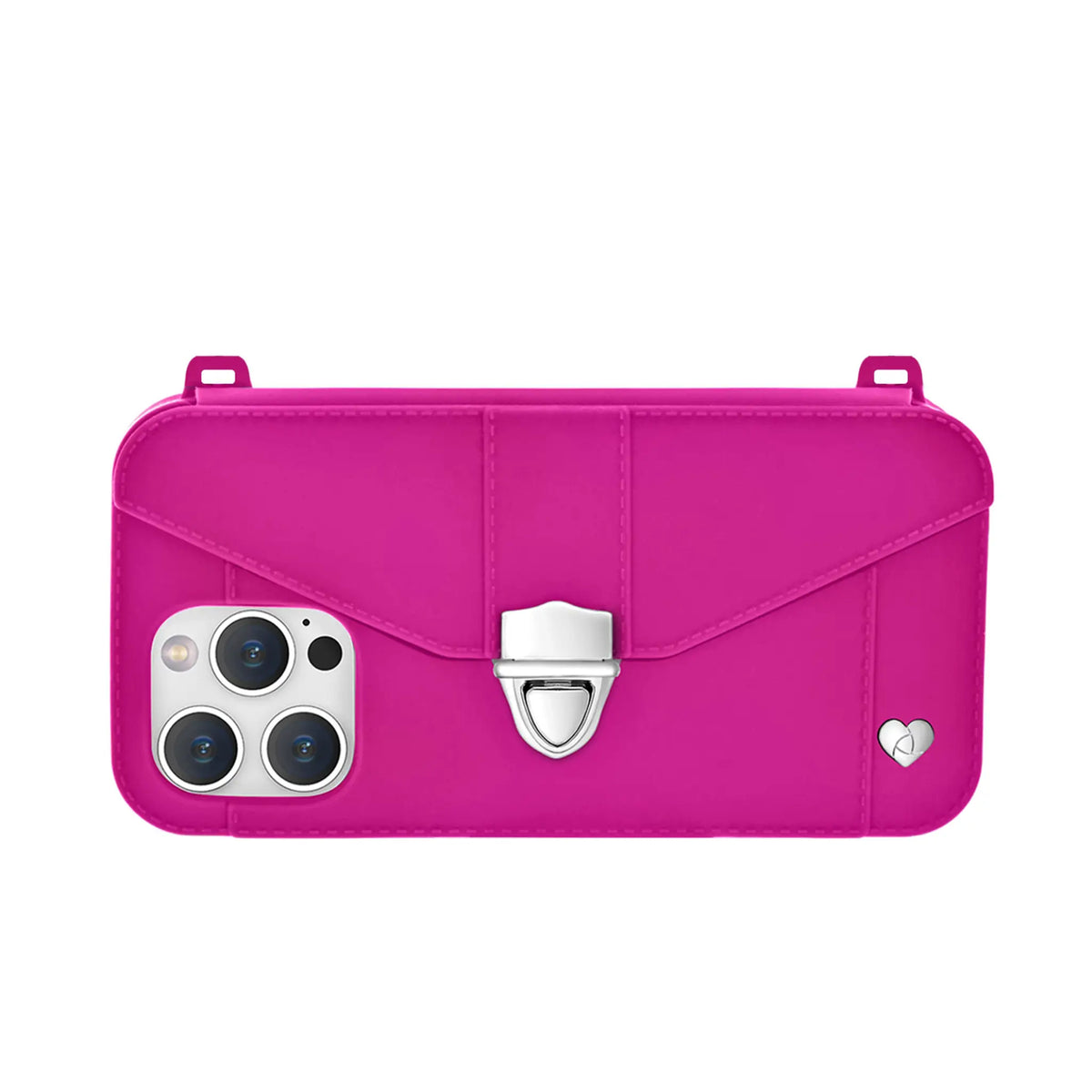 Vibrant Hot Pink iPhone 14 Pro case - Fashion card holder & recycled materials