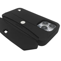 iPhone 16 Purse Case with Silver Accents - Black | Stylebase