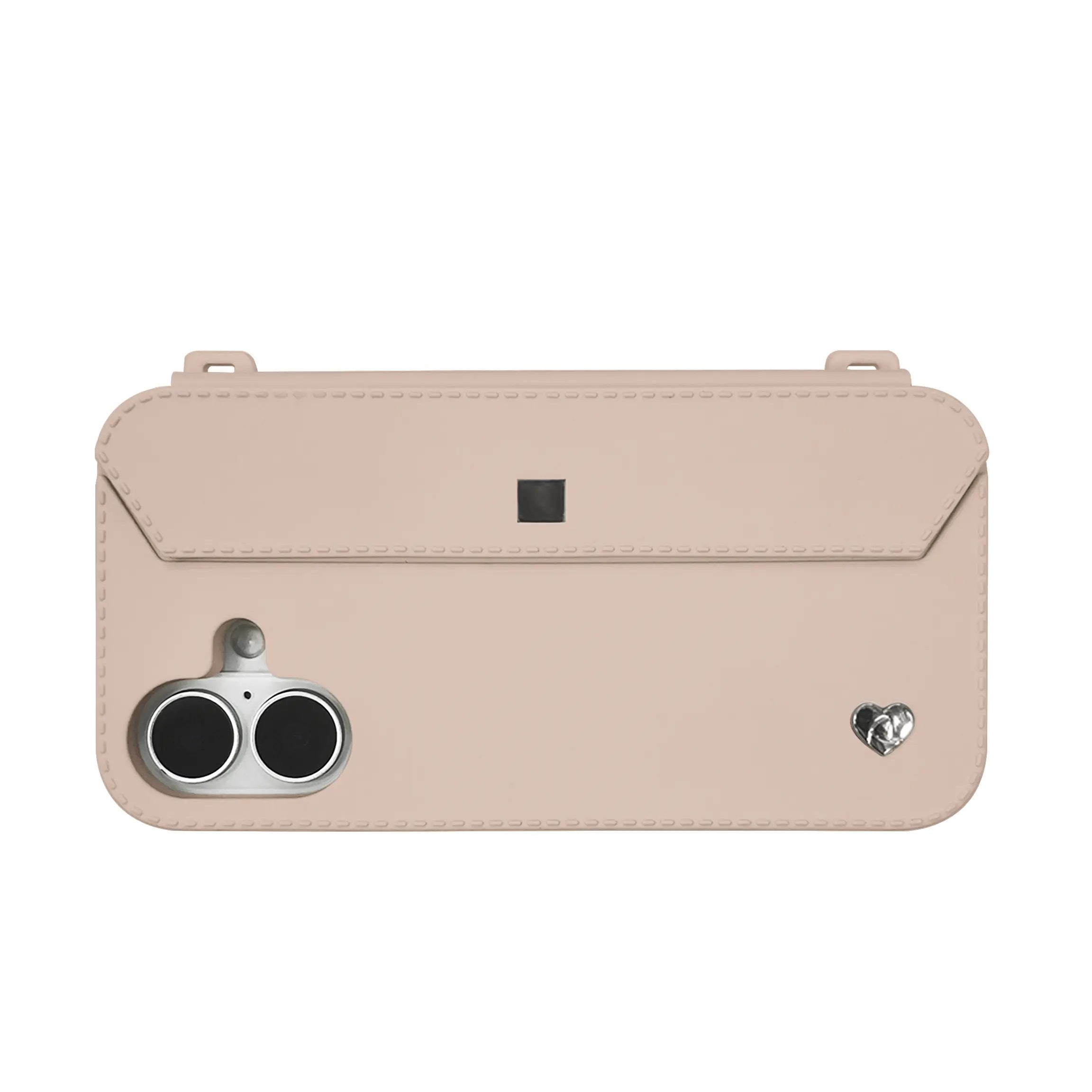 iPhone 16 Purse Case with Silver Accents - Nude | Stylebase