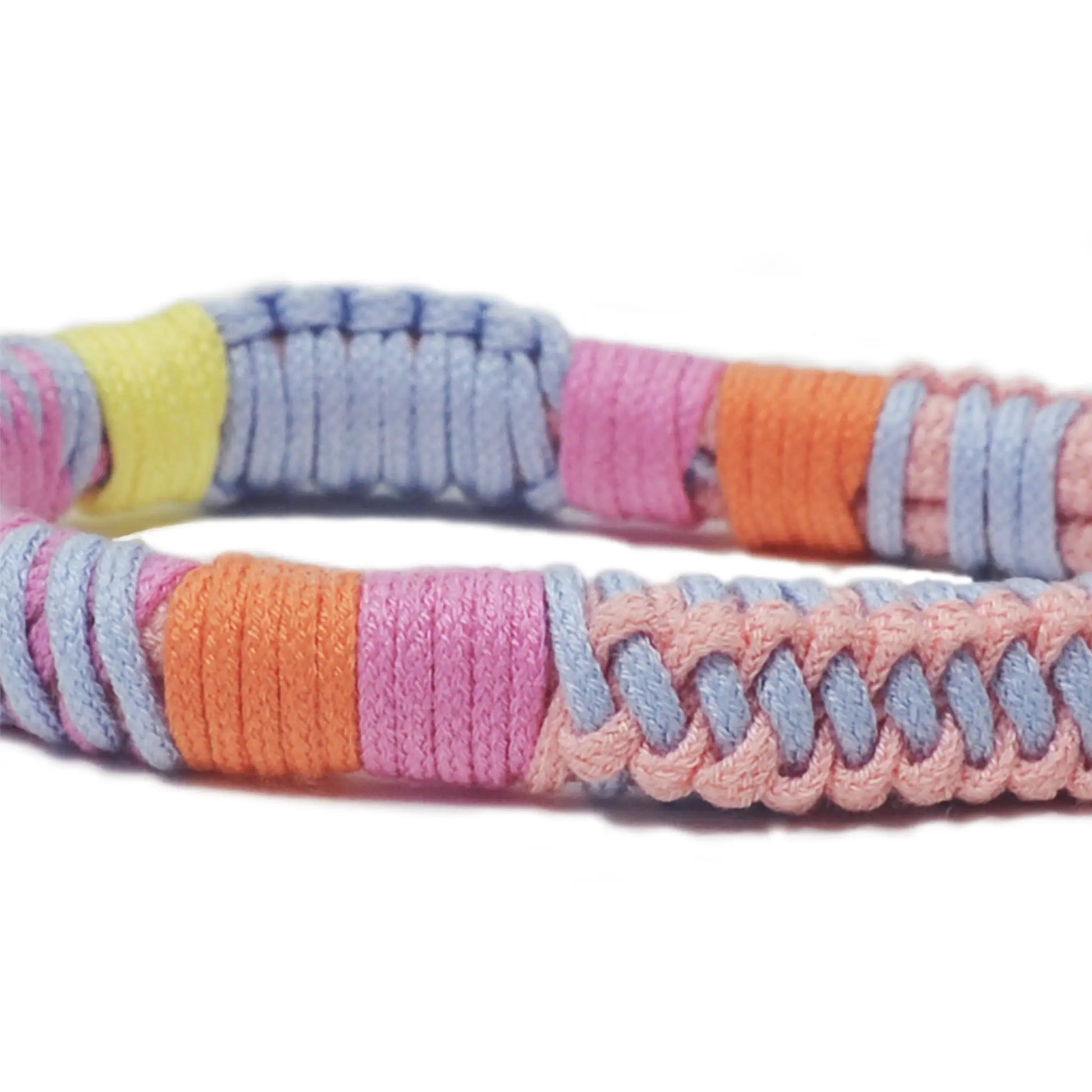 Close-up texture of hand-braided TENCEL™ bag strap in Pastel Dream