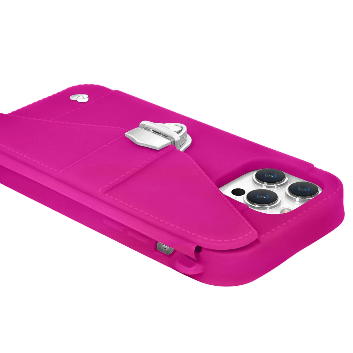 Purse Case: iPhone 13/14/15, Recycled Silicone, Hot Pink | AURA