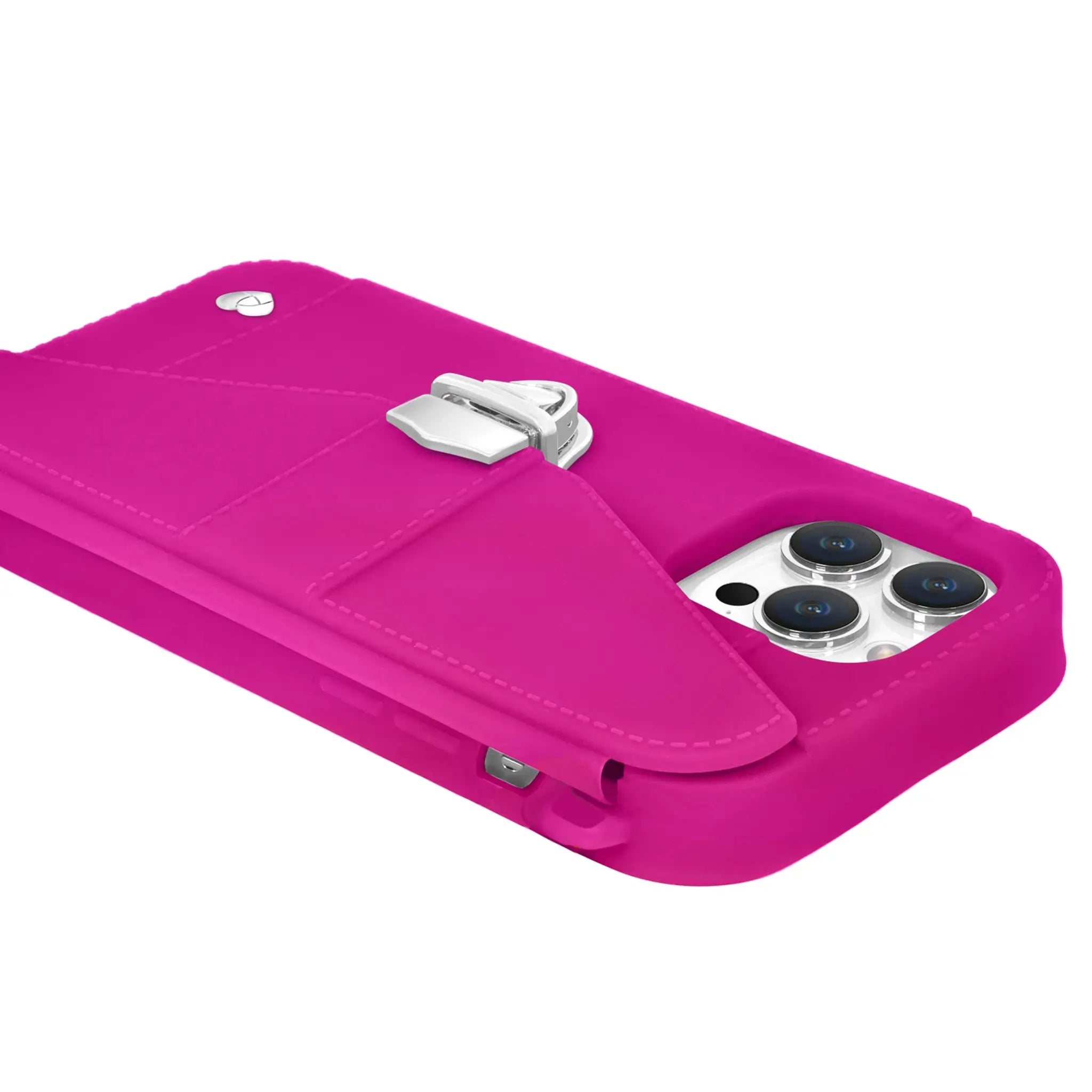 Purse Case: iPhone 13/14/15, Recycled Silicone, Hot Pink | AURA