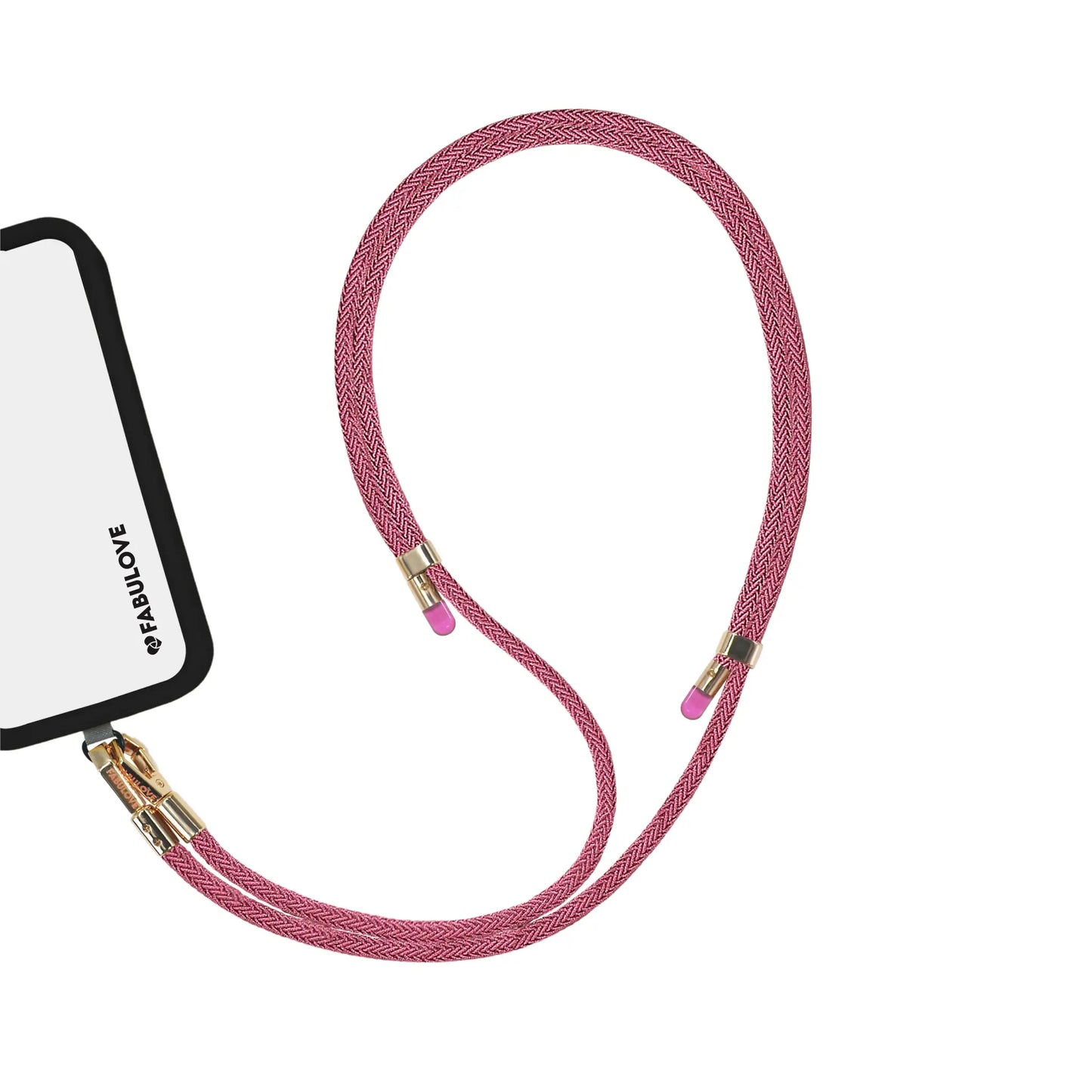 Adjustable Lurex Crossbody Strap With Tiny Bulb - Scarlet