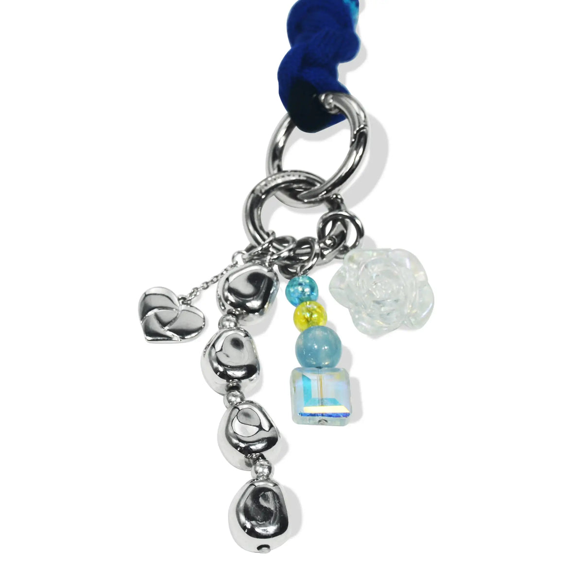 Detailed view of charm elements and clasp on Titan handle